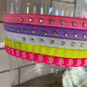 5 thin athletic elastic headbands